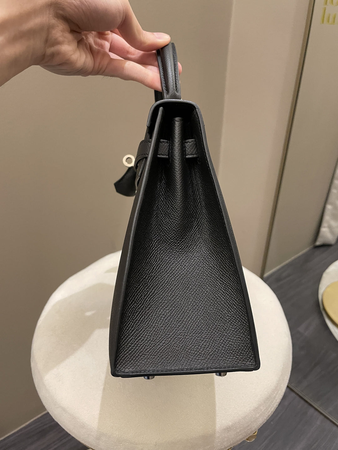 Top quality Hermes Kelly Sellier 25 Black Epsom