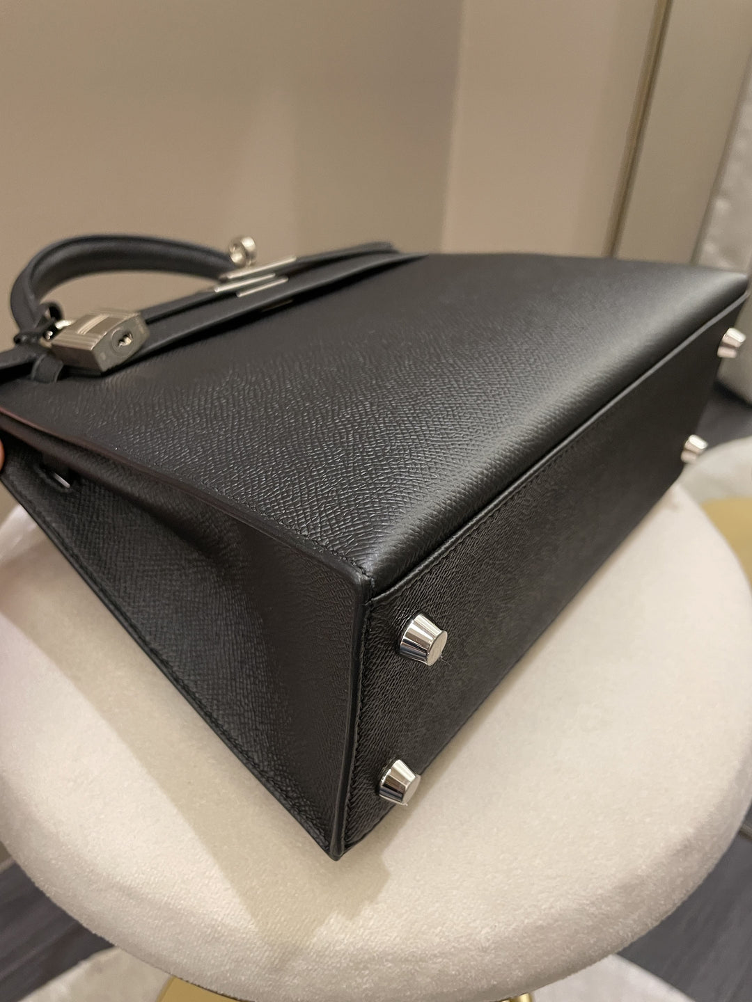 Top quality Hermes Kelly Sellier 25 Black Epsom