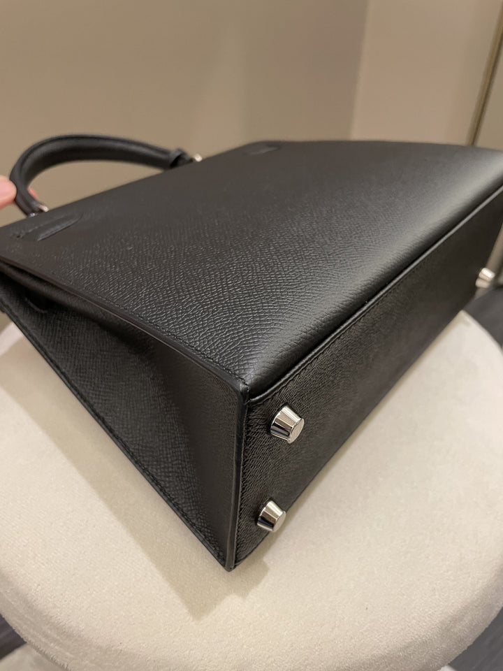 Top quality Hermes Kelly Sellier 25 Black Epsom