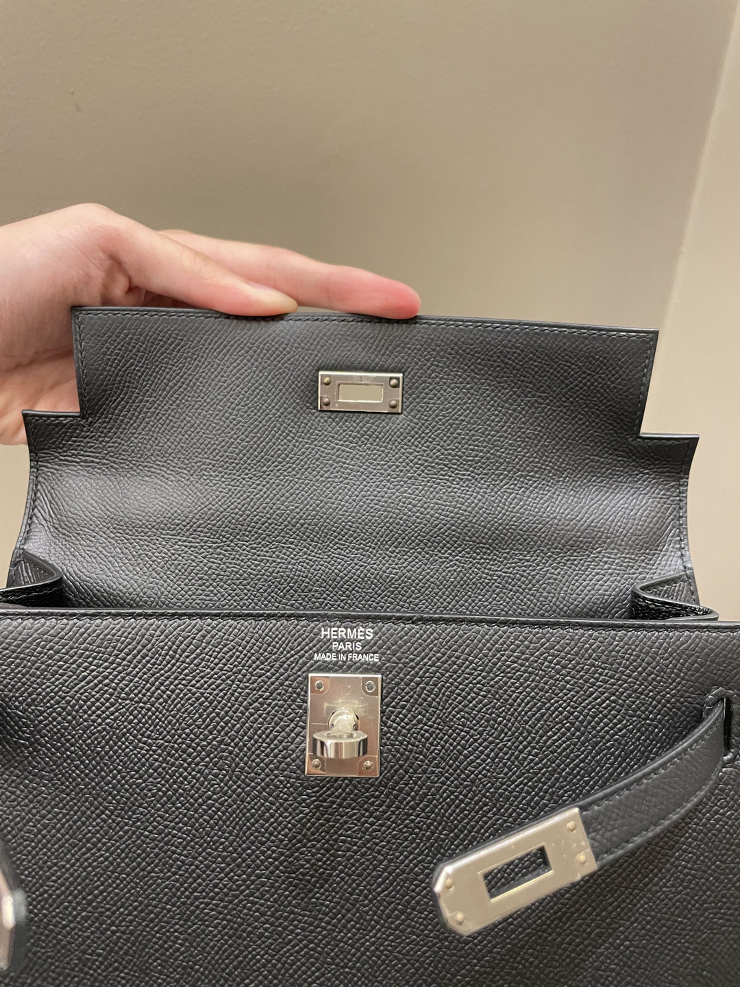 Top quality Hermes Kelly Sellier 25 Black Epsom