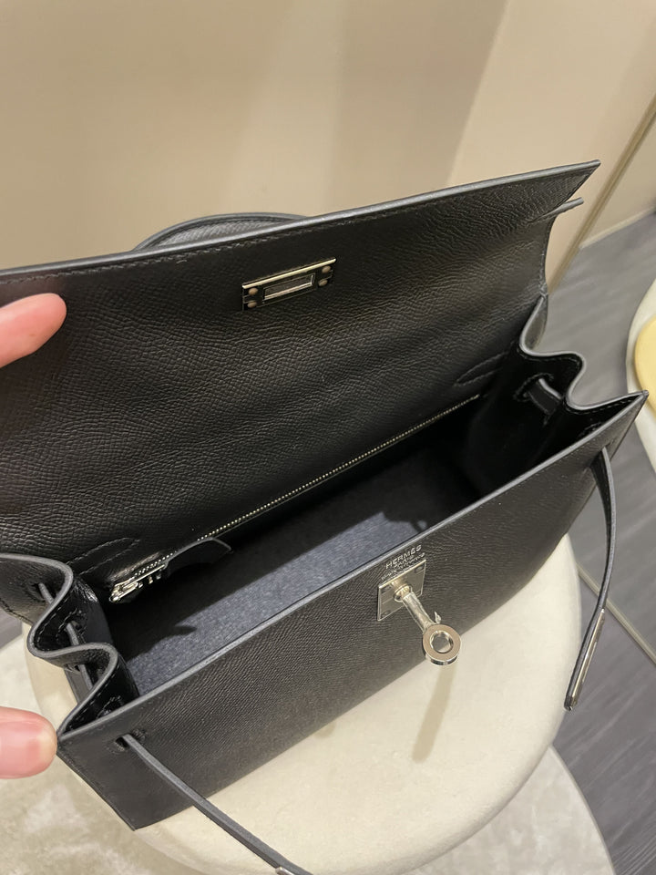 Top quality Hermes Kelly Sellier 25 Black Epsom
