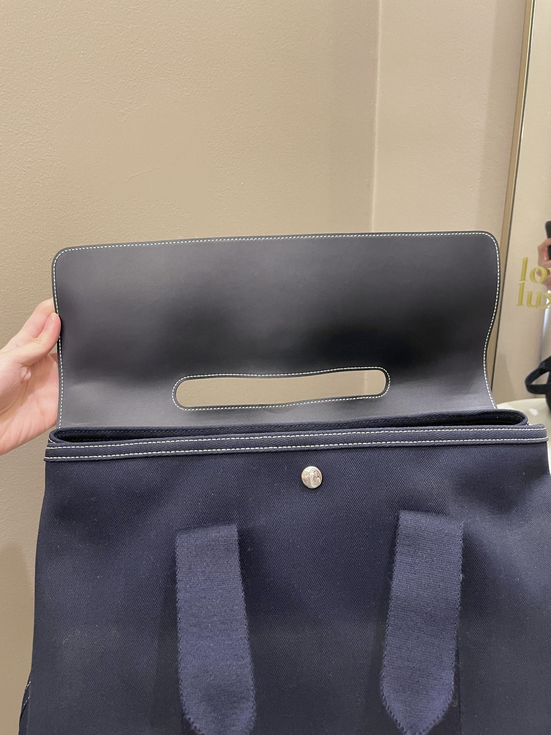 Hermes Toile Valparaiso Navy Toile Chevron