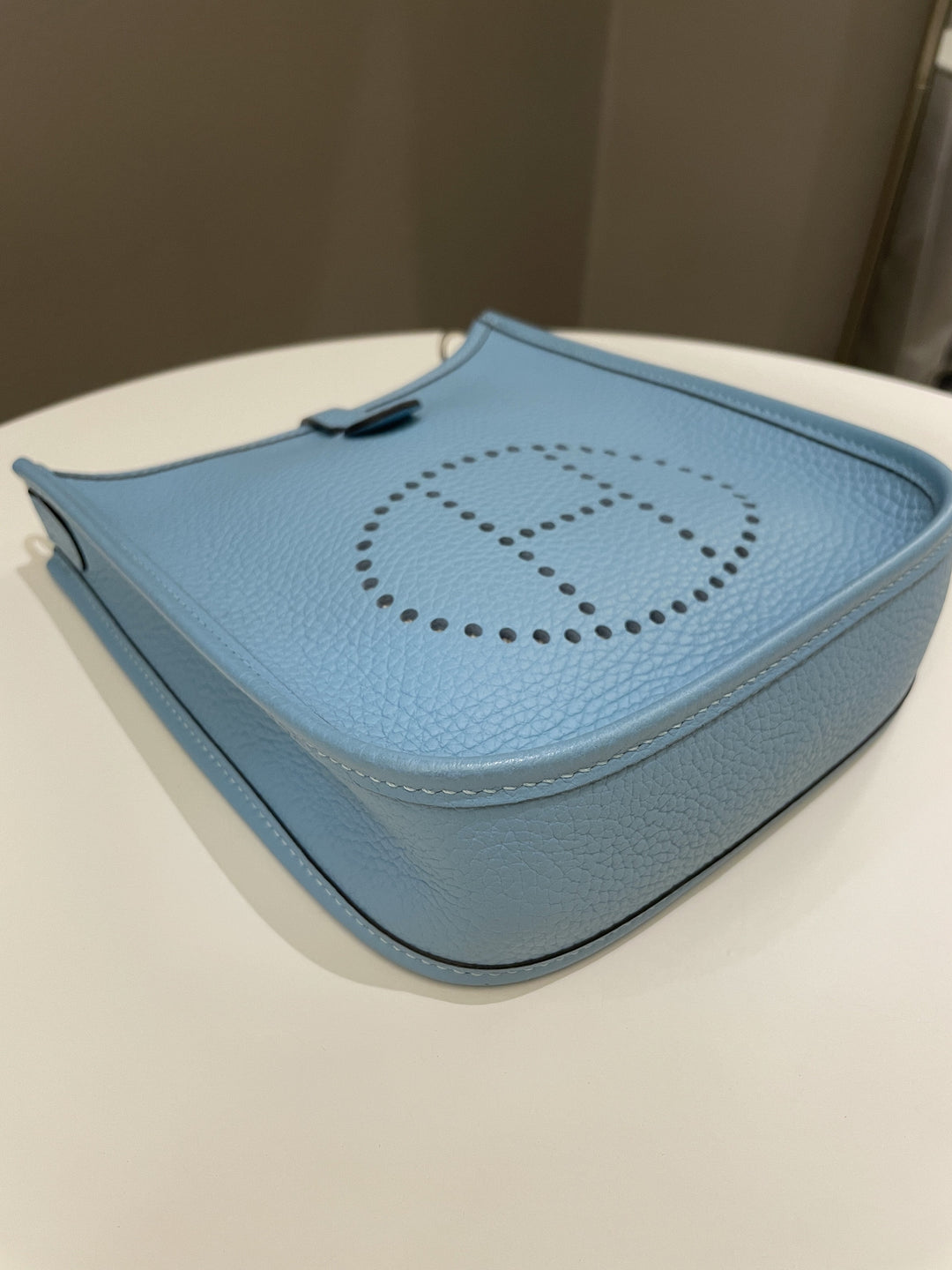 Top quality Hermes Mini Evelyne Bleu Atoll Clemence