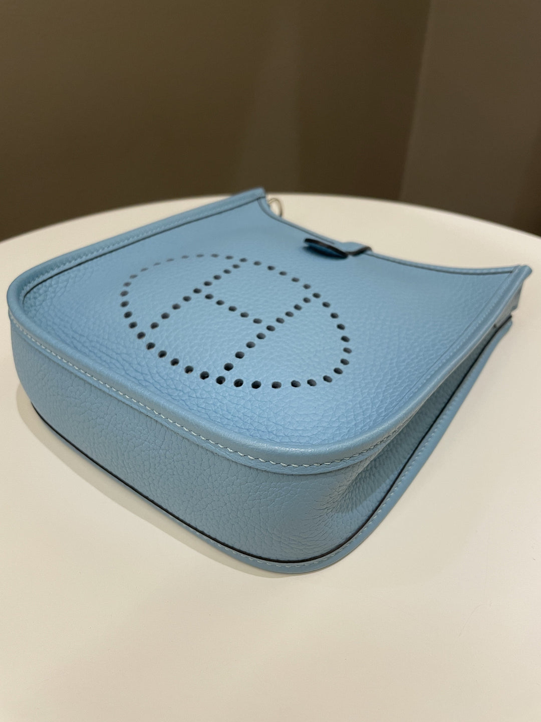 Top quality Hermes Mini Evelyne Bleu Atoll Clemence