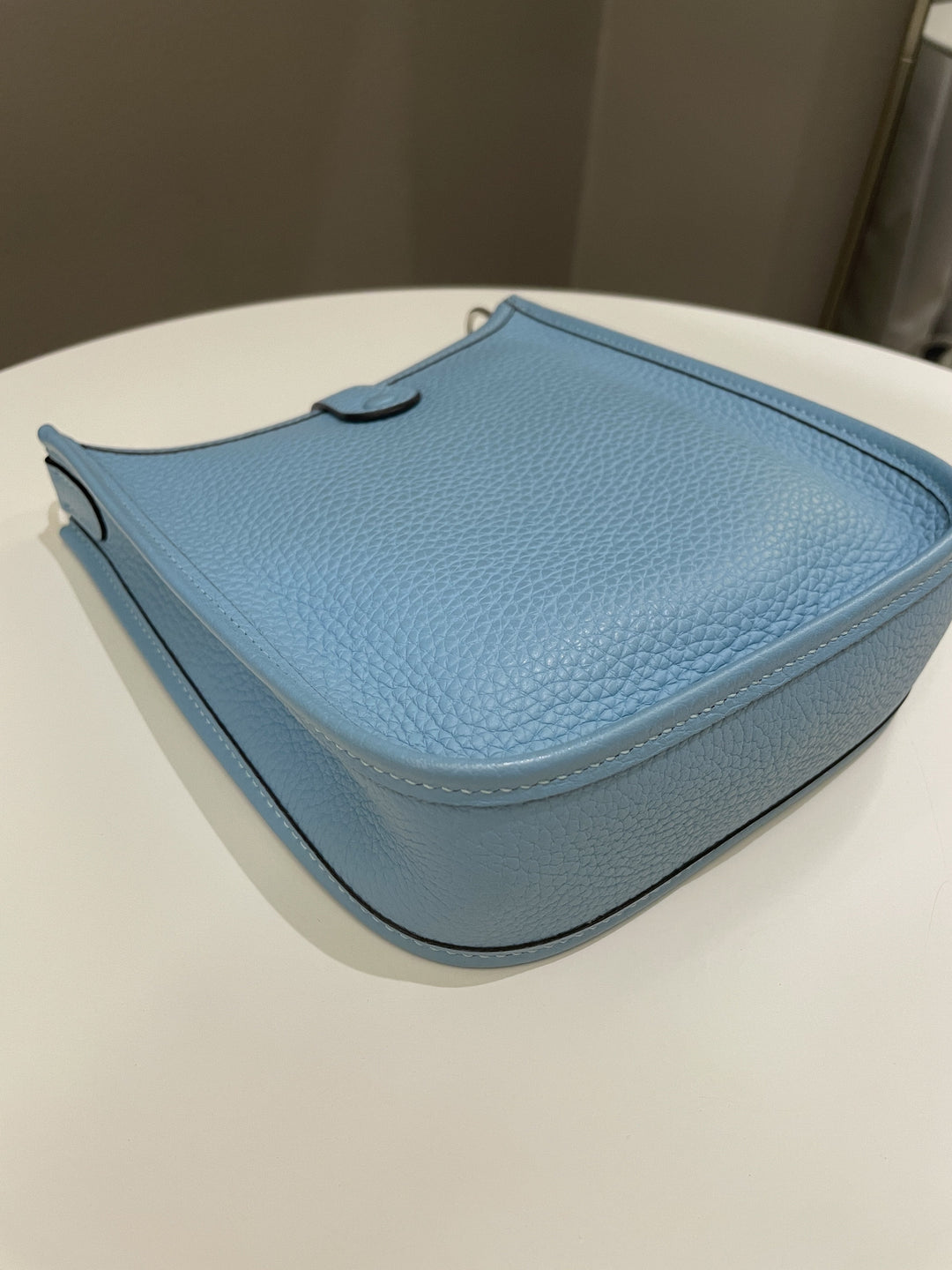 Top quality Hermes Mini Evelyne Bleu Atoll Clemence