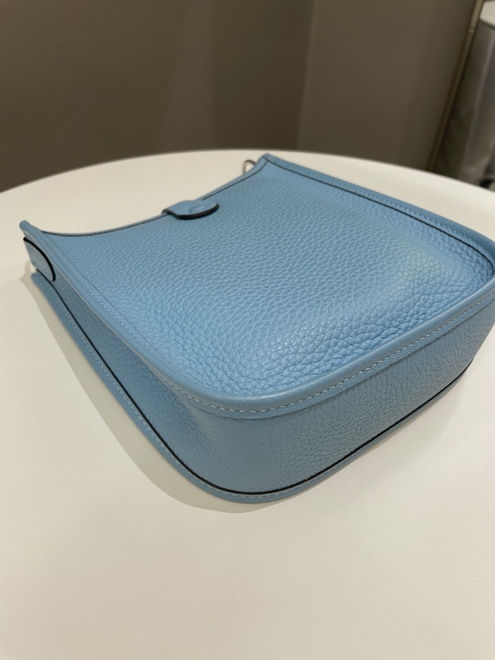 Top quality Hermes Mini Evelyne Bleu Atoll Clemence