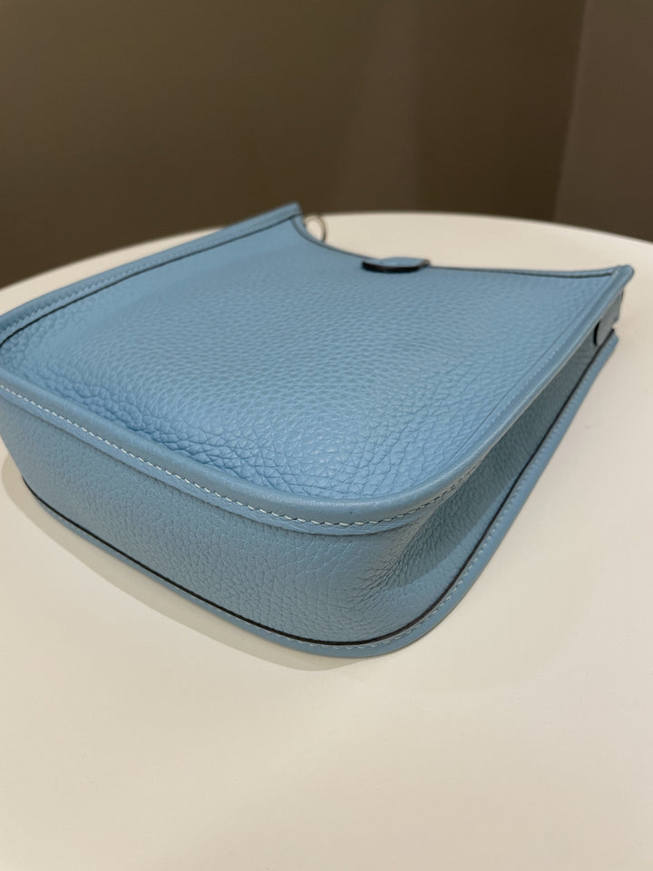 Top quality Hermes Mini Evelyne Bleu Atoll Clemence