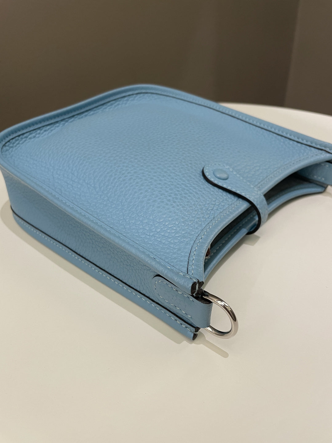 Top quality Hermes Mini Evelyne Bleu Atoll Clemence