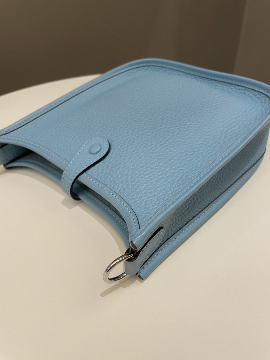 Top quality Hermes Mini Evelyne Bleu Atoll Clemence