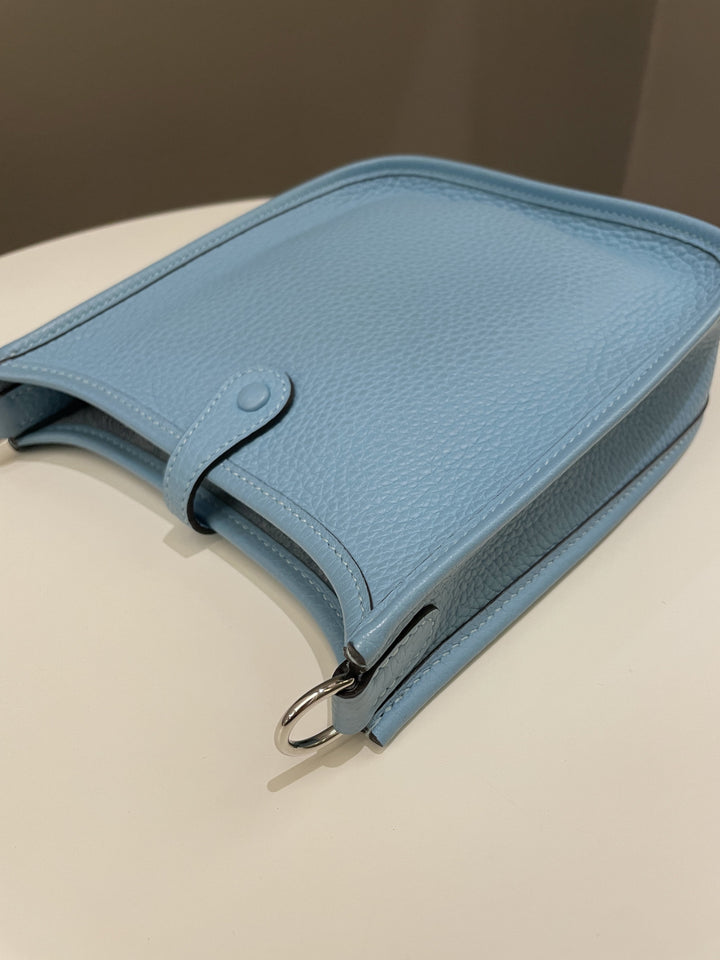 Top quality Hermes Mini Evelyne Bleu Atoll Clemence