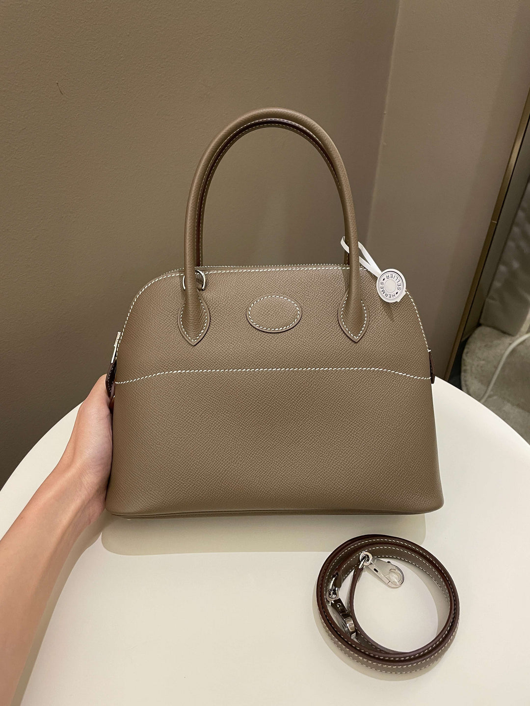 Top quality Hermes Bolide 27 Etoupe Epsom