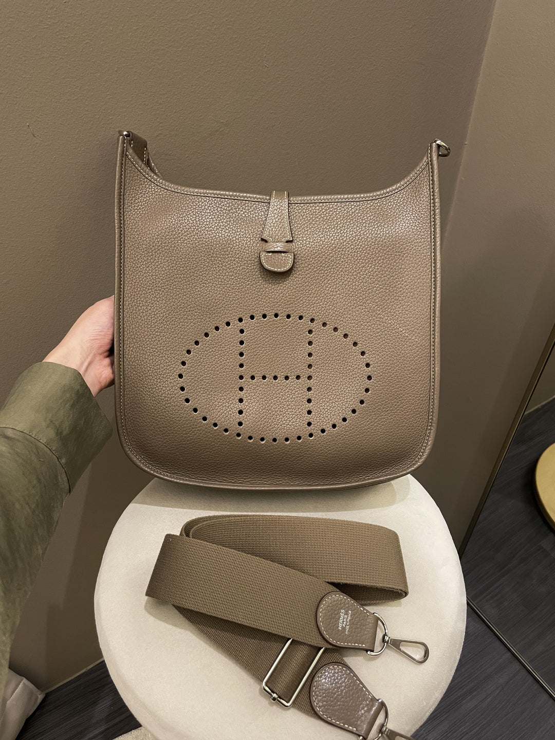 Top quality Hermes Evelyne 29 PM Etoupe Clemence