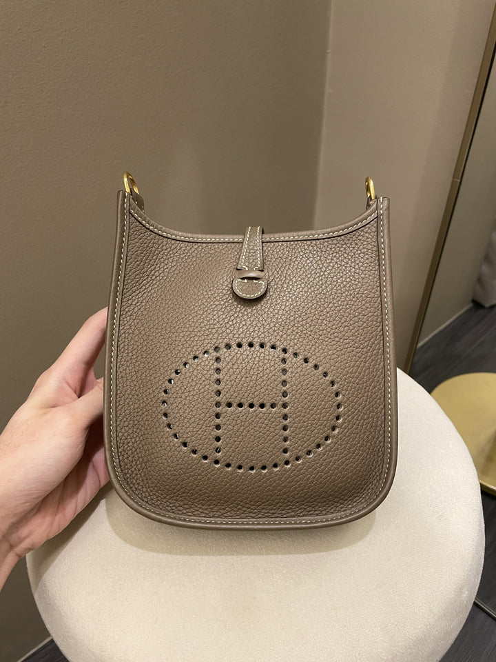 Top quality Hermes Mini Evelyne Etoupe Clemence