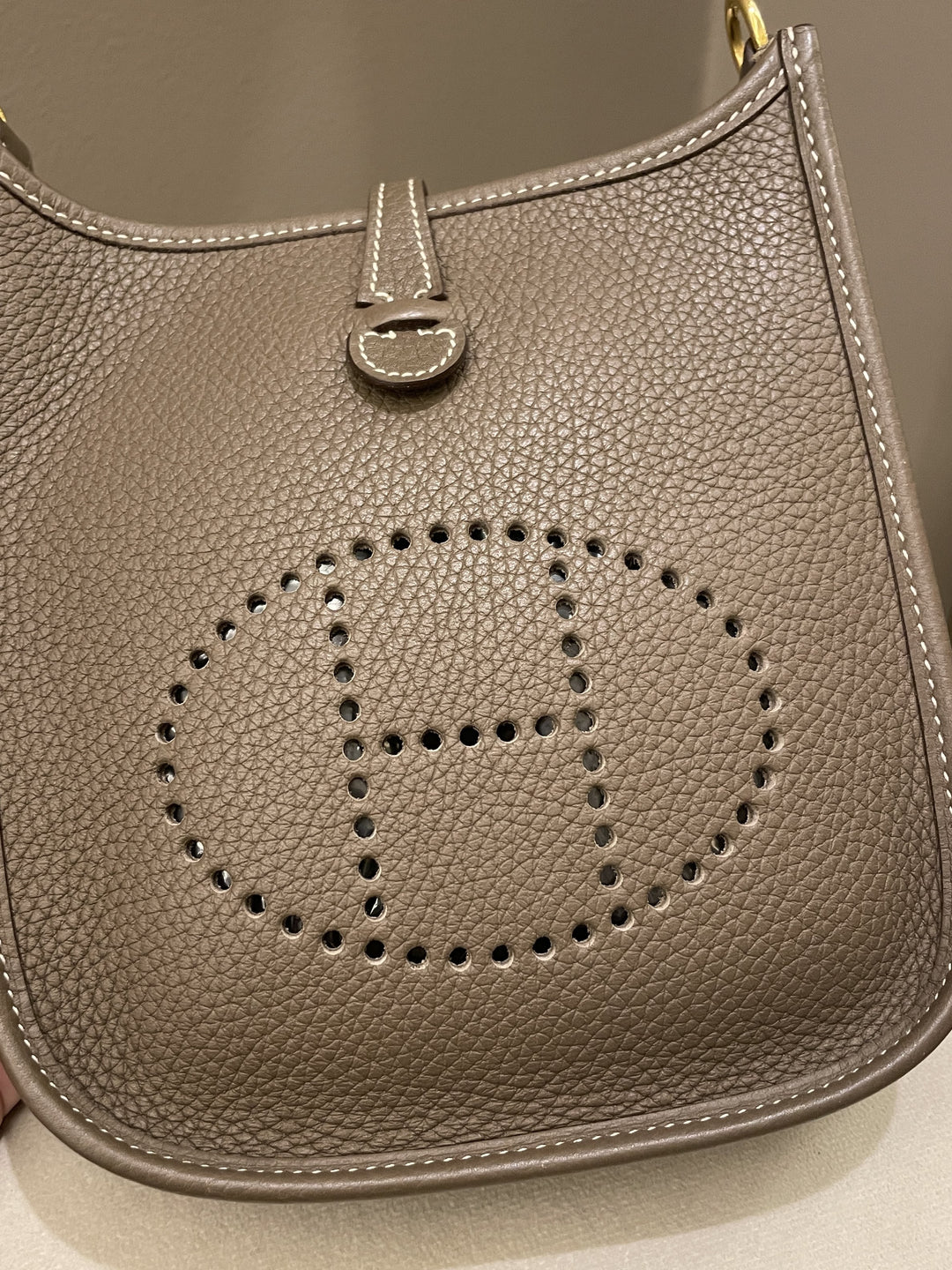 Top quality Hermes Mini Evelyne Etoupe Clemence