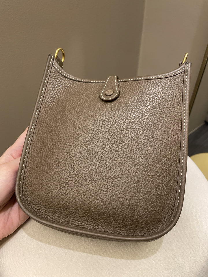 Top quality Hermes Mini Evelyne Etoupe Clemence