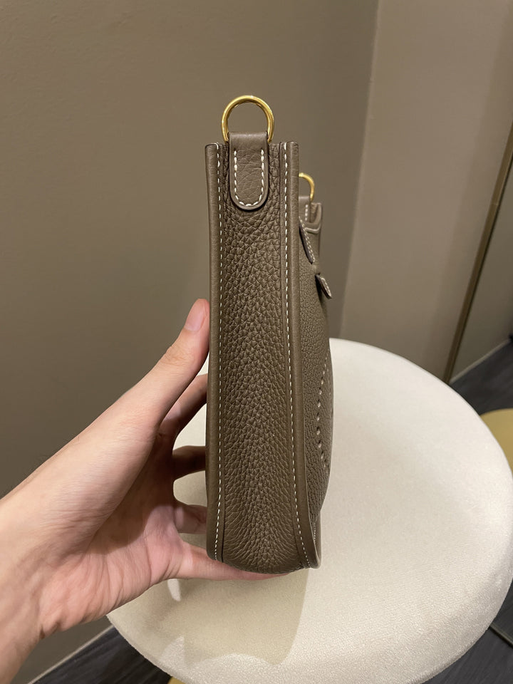 Top quality Hermes Mini Evelyne Etoupe Clemence