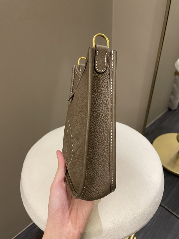 Top quality Hermes Mini Evelyne Etoupe Clemence