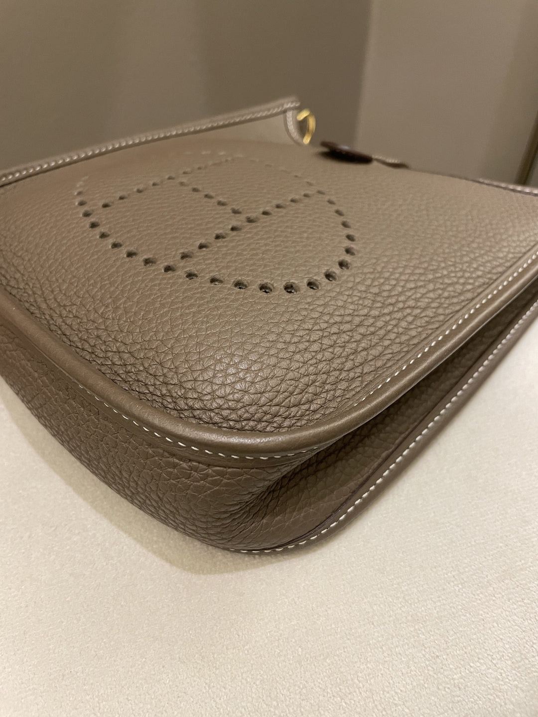 Top quality Hermes Mini Evelyne Etoupe Clemence