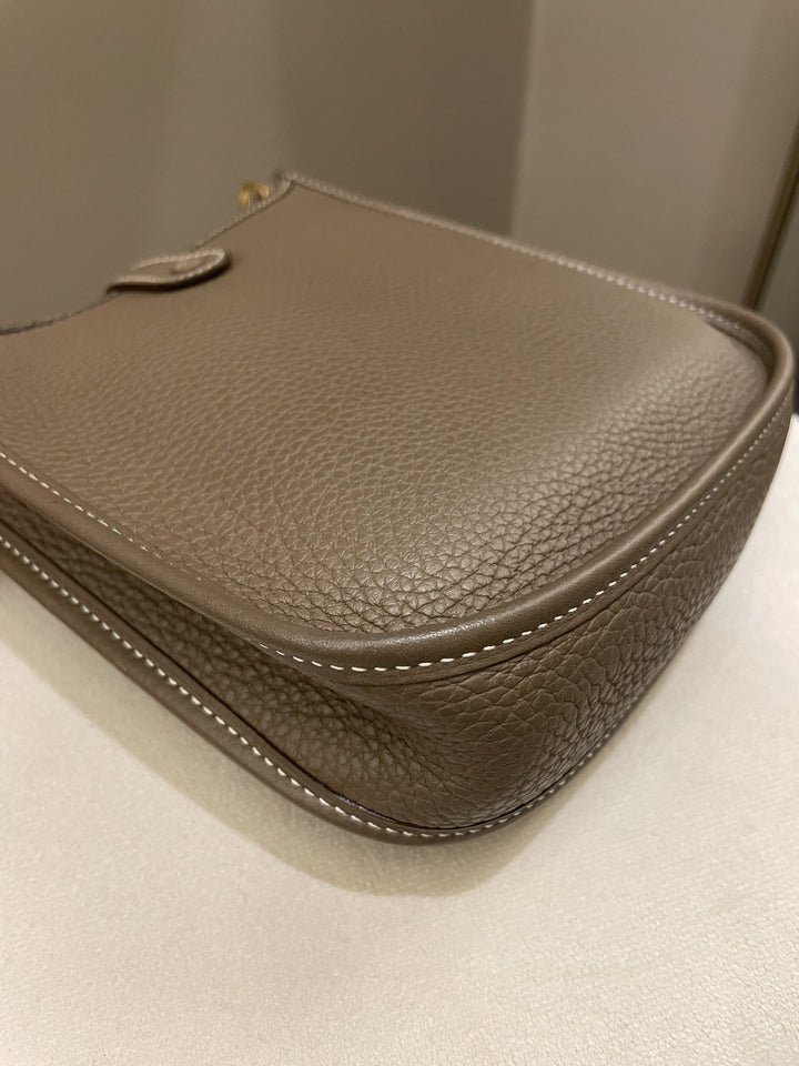 Top quality Hermes Mini Evelyne Etoupe Clemence