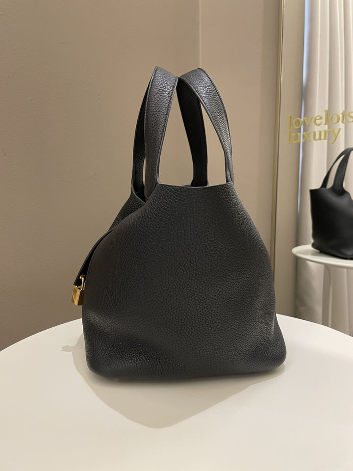 Top quality Hermes Picotin Lock 22 Black Clemence