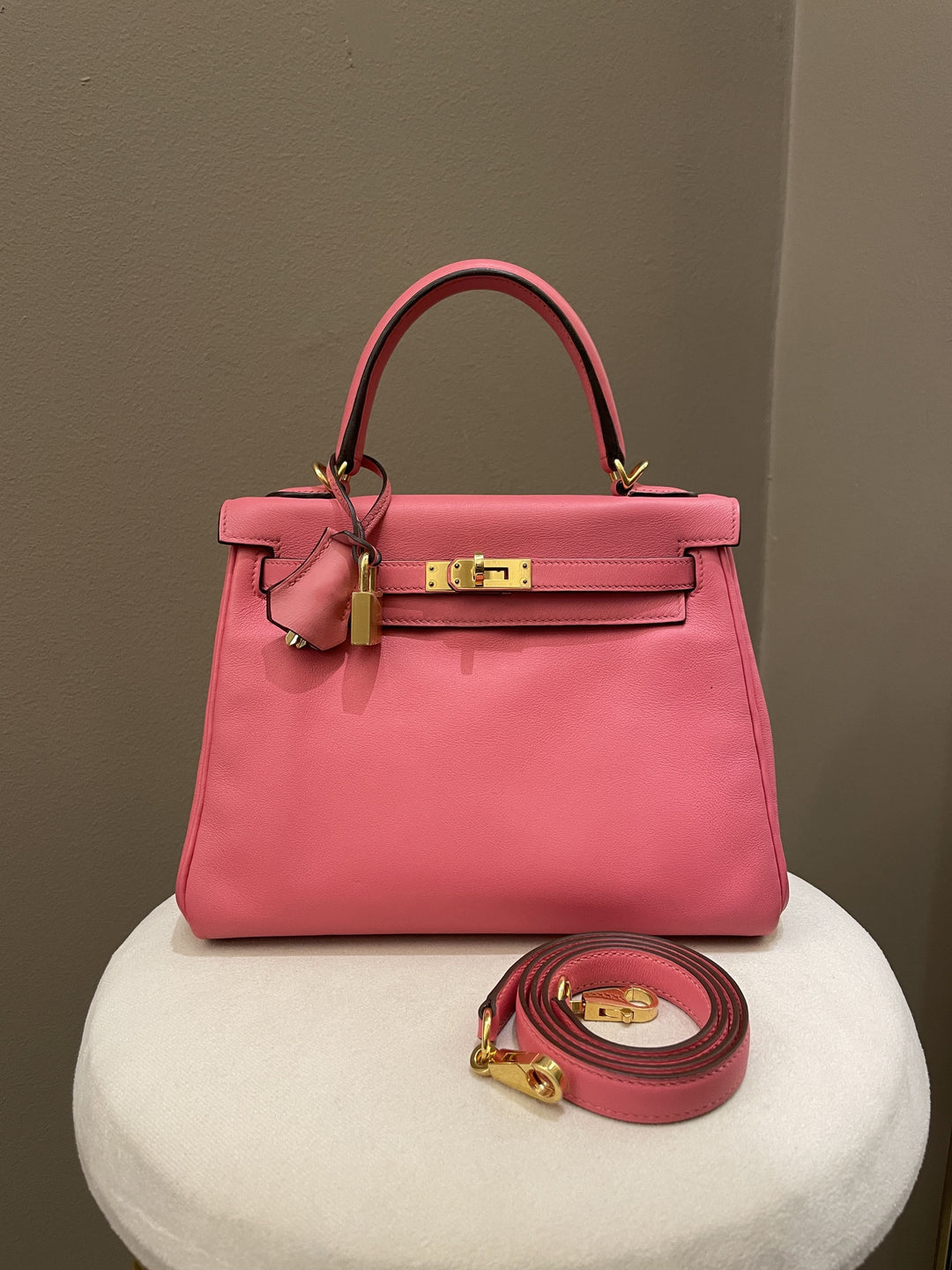 Top quality Hermes Kelly 25 Rose Azalea Swift
