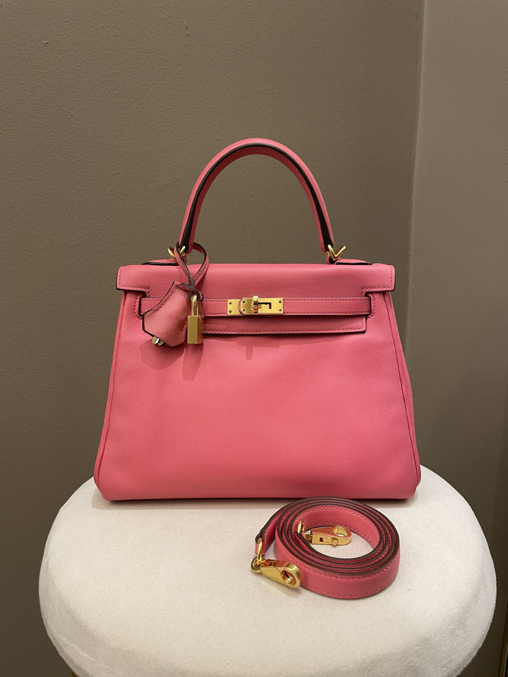 Top quality Hermes Kelly 25 Rose Azalea Swift