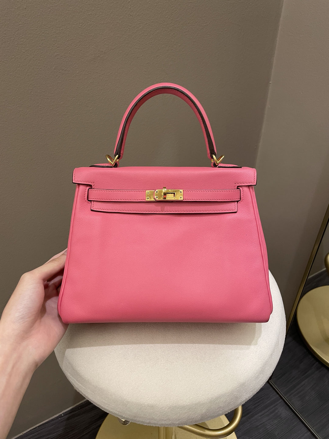 Top quality Hermes Kelly 25 Rose Azalea Swift