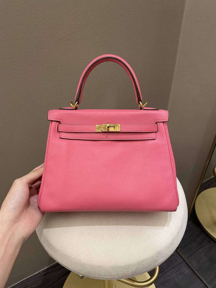 Top quality Hermes Kelly 25 Rose Azalea Swift