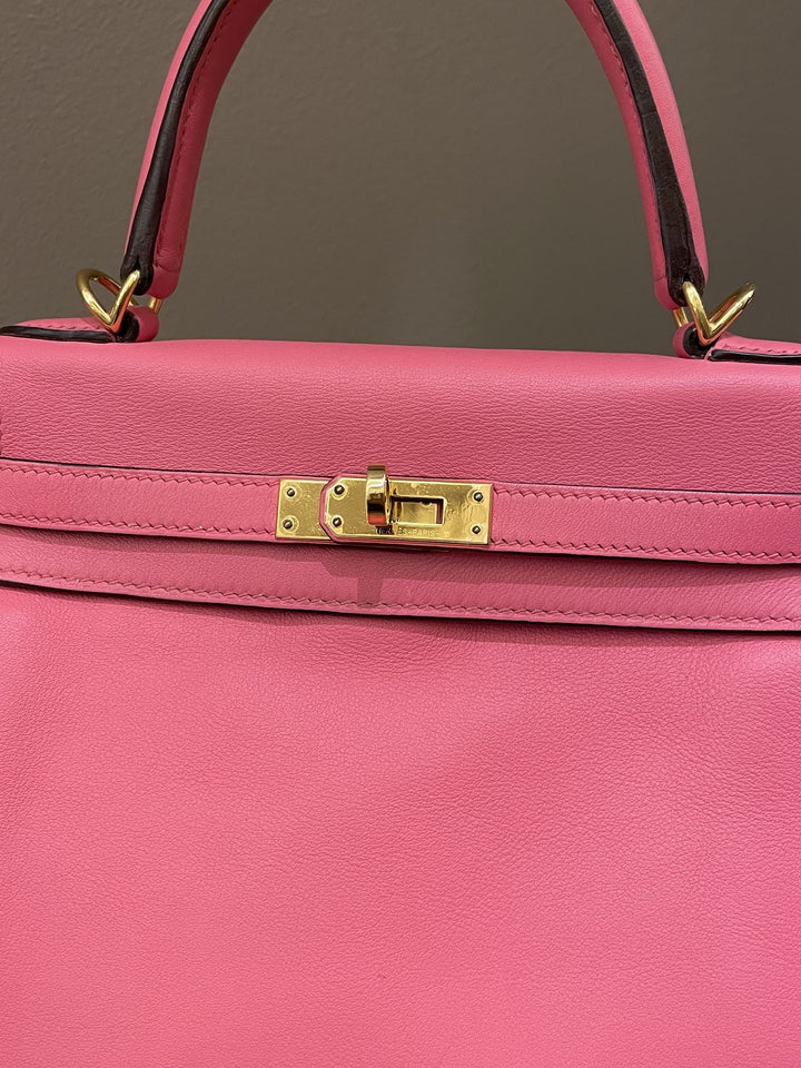 Top quality Hermes Kelly 25 Rose Azalea Swift