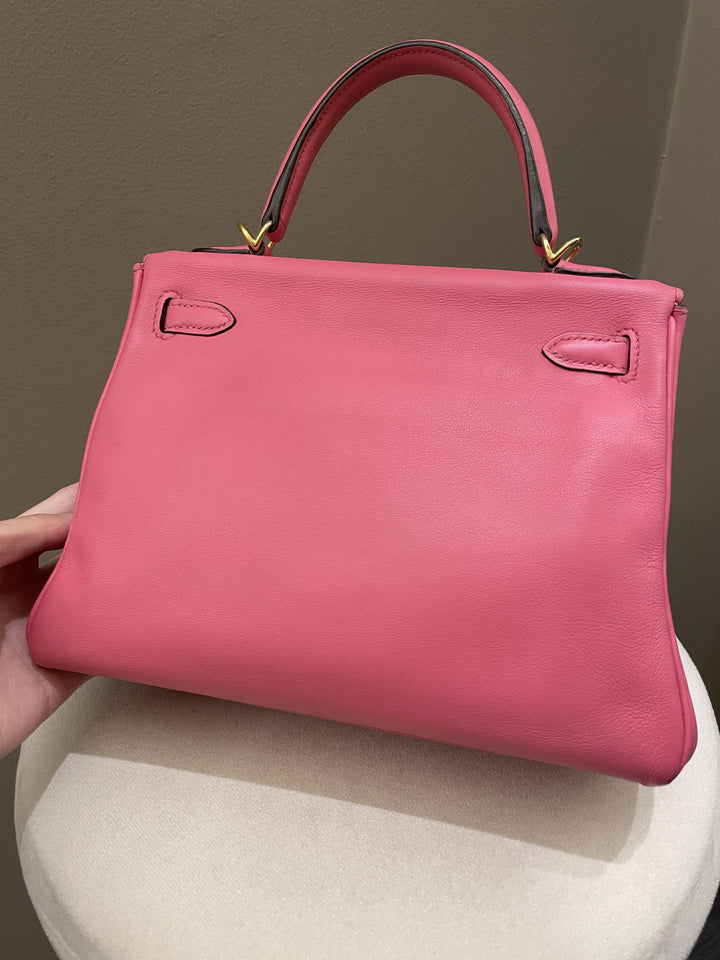 Top quality Hermes Kelly 25 Rose Azalea Swift