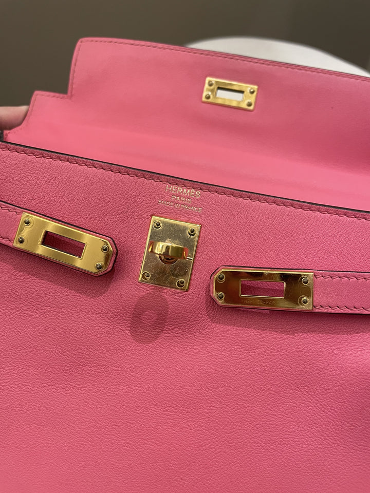 Top quality Hermes Kelly 25 Rose Azalea Swift