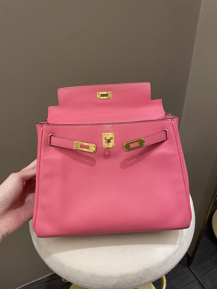 Top quality Hermes Kelly 25 Rose Azalea Swift