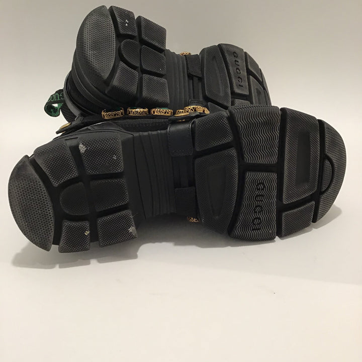 Gucci Black Flashtrek Embellished Sneakers Sz 9