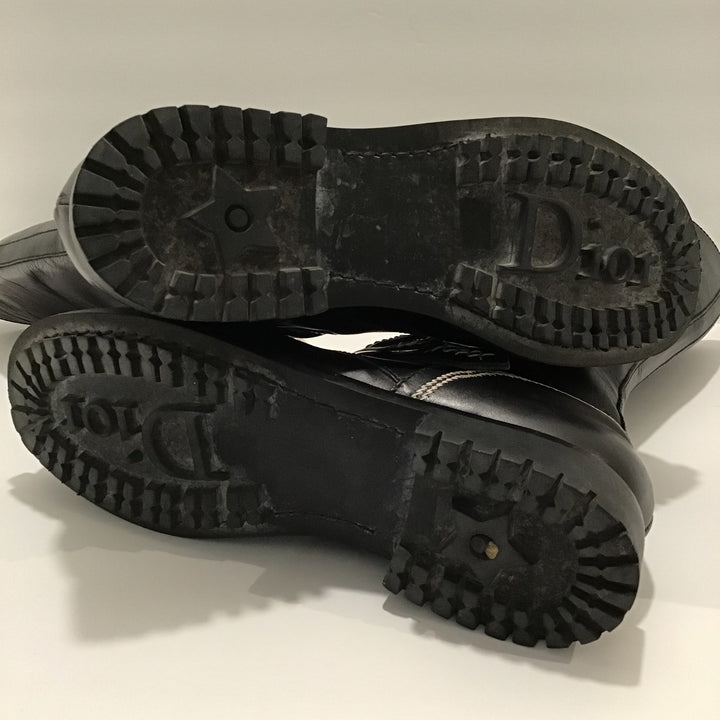 Christian Dior Black Combat Boots Sz 38.5 (8.5)