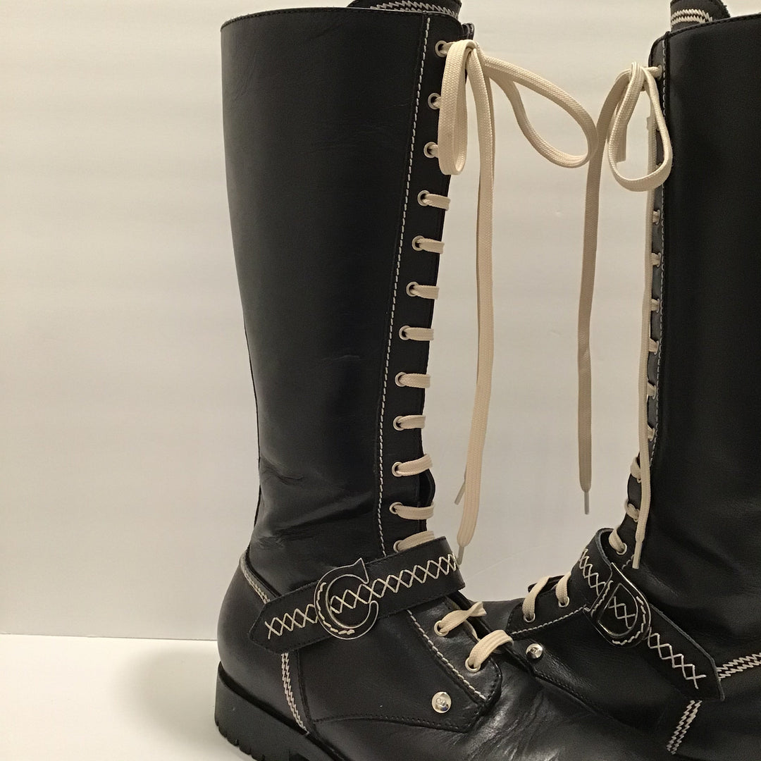Christian Dior Black Combat Boots Sz 38.5 (8.5)
