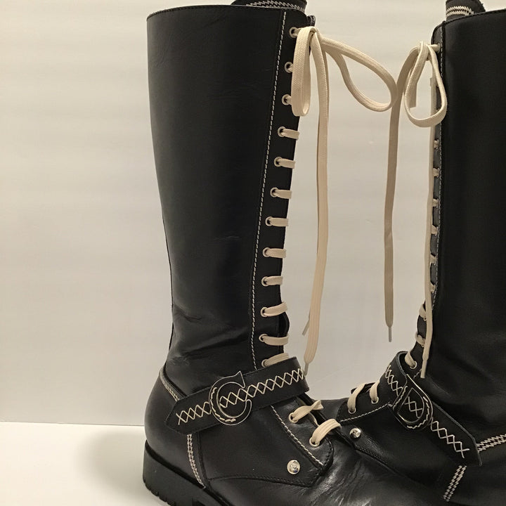 Christian Dior Black Combat Boots Sz 38.5 (8.5)