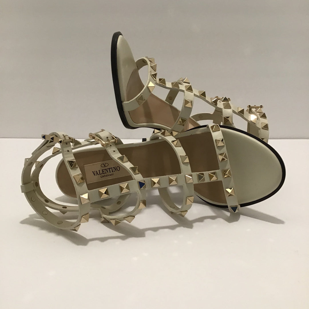 Valentino White Rock Stud Sandal Sz 37 (7)