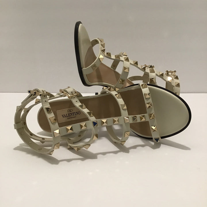 Valentino White Rock Stud Sandal Sz 37 (7)