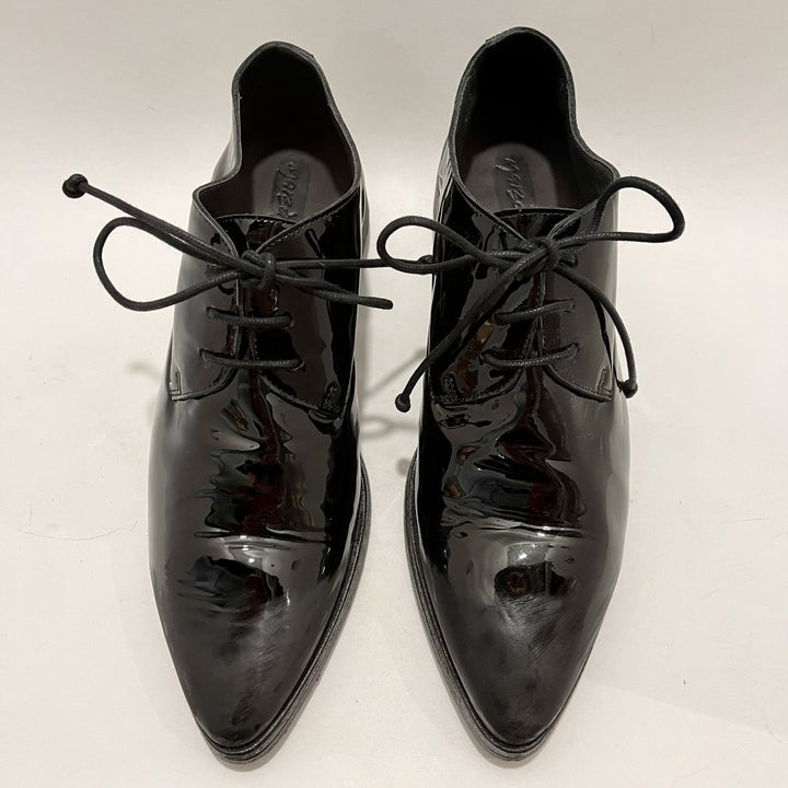 Marsell Black Patent Leather Oxfords with Matte Pointed Toes, Sz 40