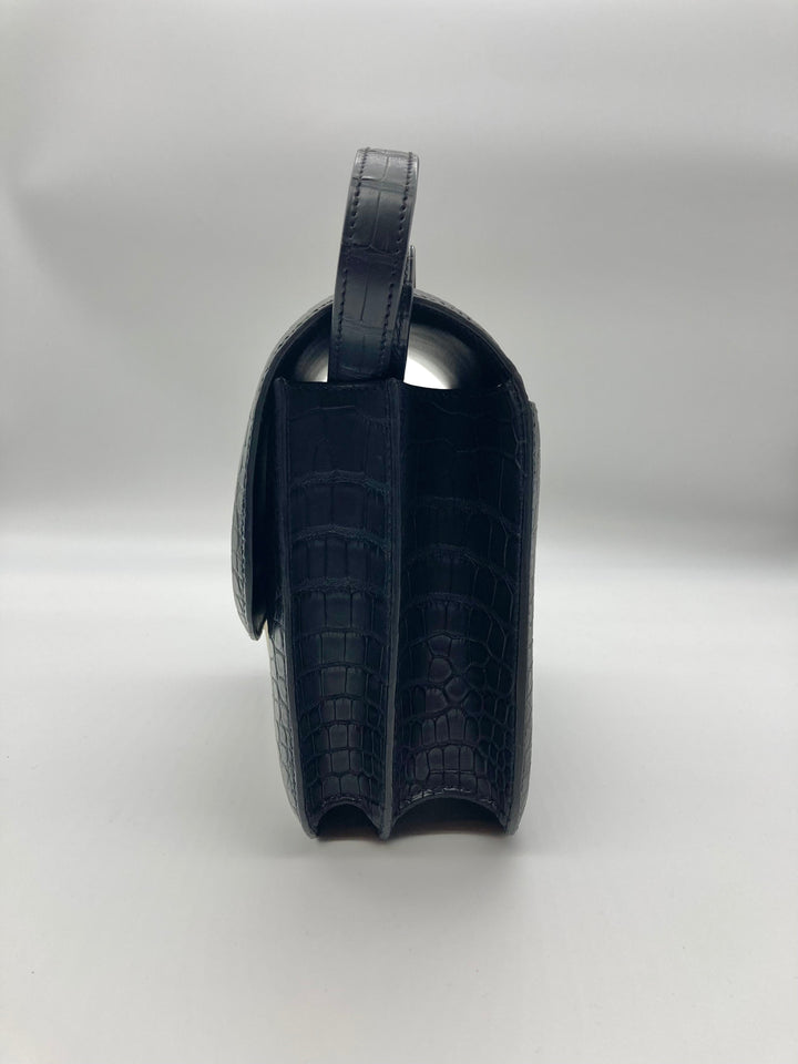 Top quality Hermes Constance 24 Matte Black Alligator Ombre Lizard Marquette Palladium Hardware