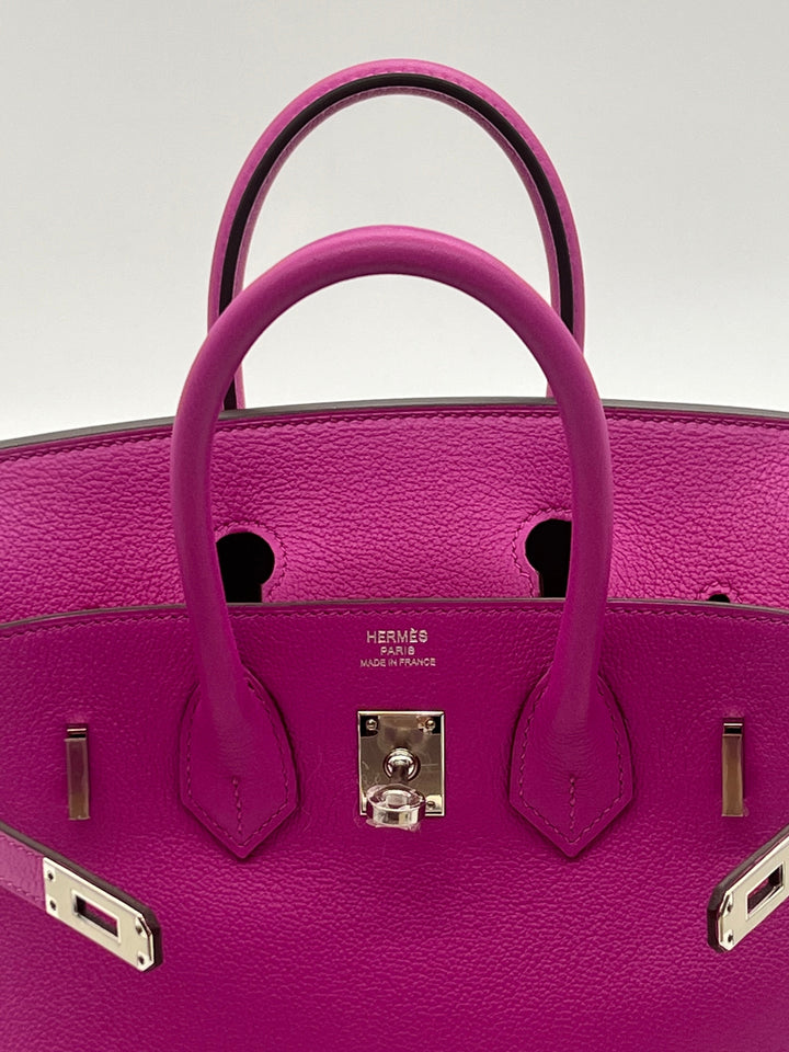 Top quality Hermes Birkin 25 Verso Magnolia / Capucine Novillo Leather