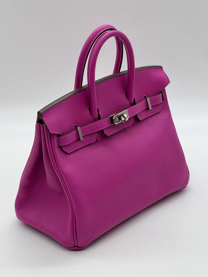 Top quality Hermes Birkin 25 Verso Magnolia / Capucine Novillo Leather