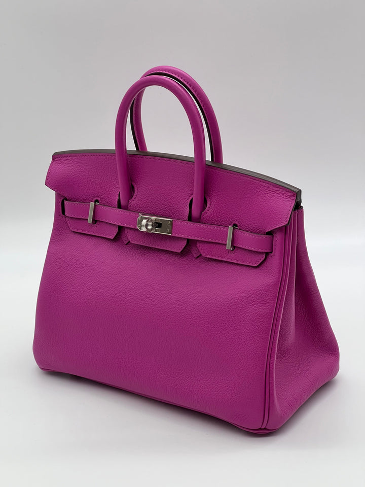 Top quality Hermes Birkin 25 Verso Magnolia / Capucine Novillo Leather
