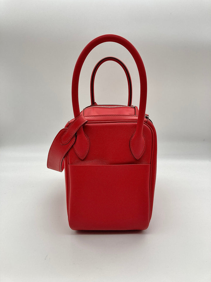 Top quality Hermes Lindy 26 Verso Swift Calfskin Rouge de Coeur/Rouge Piment PHW