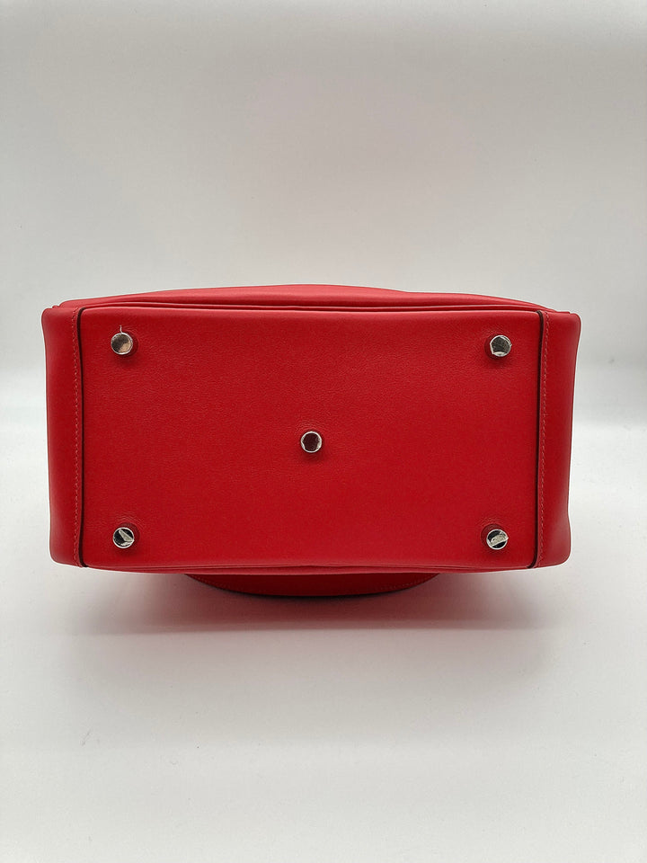 Top quality Hermes Lindy 26 Verso Swift Calfskin Rouge de Coeur/Rouge Piment PHW