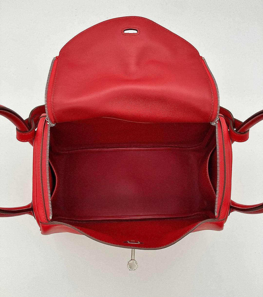 Top quality Hermes Lindy 26 Verso Swift Calfskin Rouge de Coeur/Rouge Piment PHW