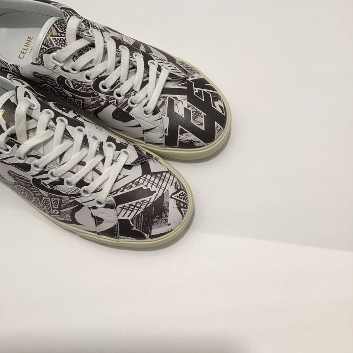 Celine Printed Graffiti Sneakers Sz 7 (37)