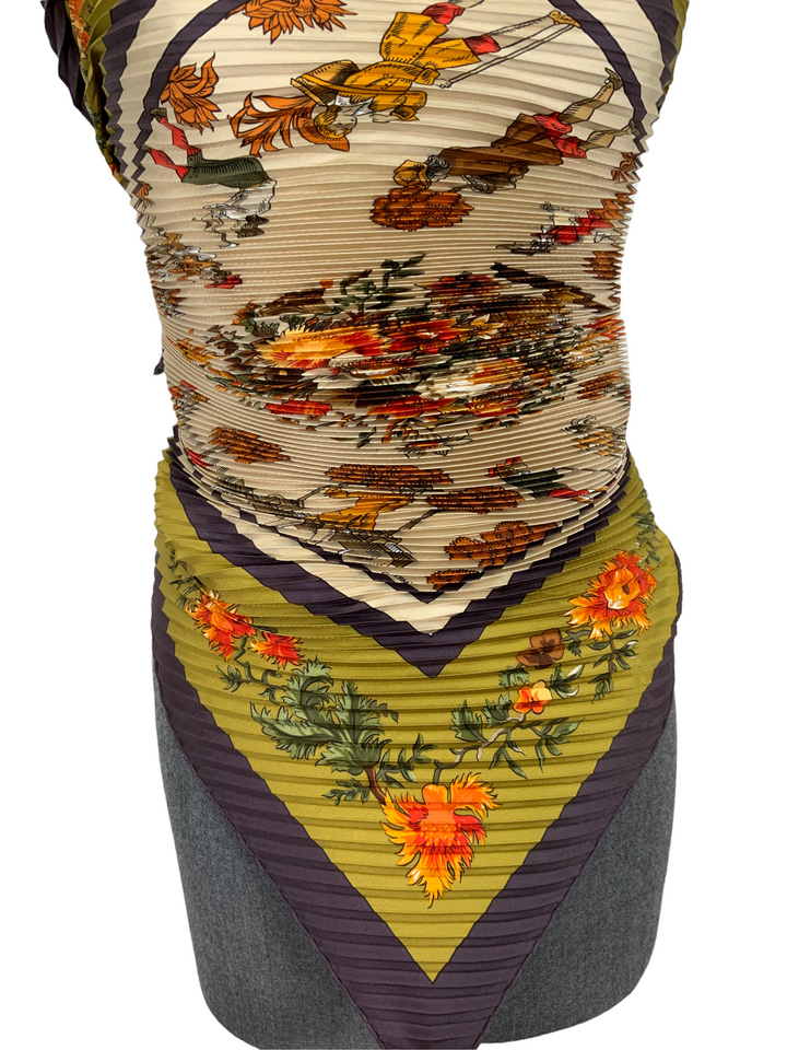 Top quality Hermes Les Jardiniers Du Roy Silk Plissé Scarf