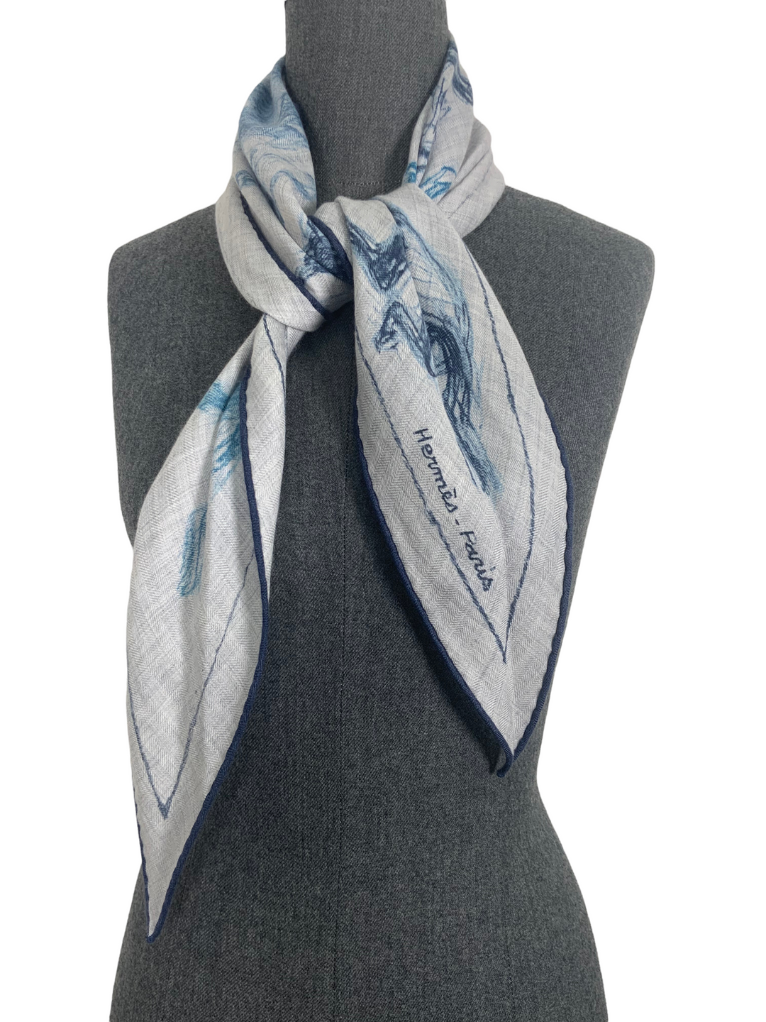 Top quality Hermes Losange Equestrian Cashmere Triangle Scarf