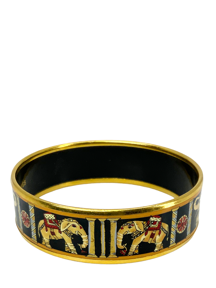Top quality Hermes Printed Enamel Torana Wide Bracelet 65